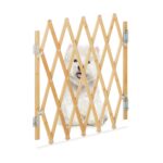 Gard protectie, blocare acces, animale de companie, extensibil, bej, inaltime 48,5-60 cm, latime 17-96 cm