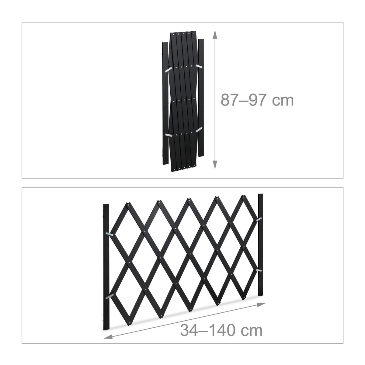 Gard protectie, blocare acces pentru animale de companie, negru, inaltime 87 - 97 cm, latime 34 - 140 cm - imagine 5