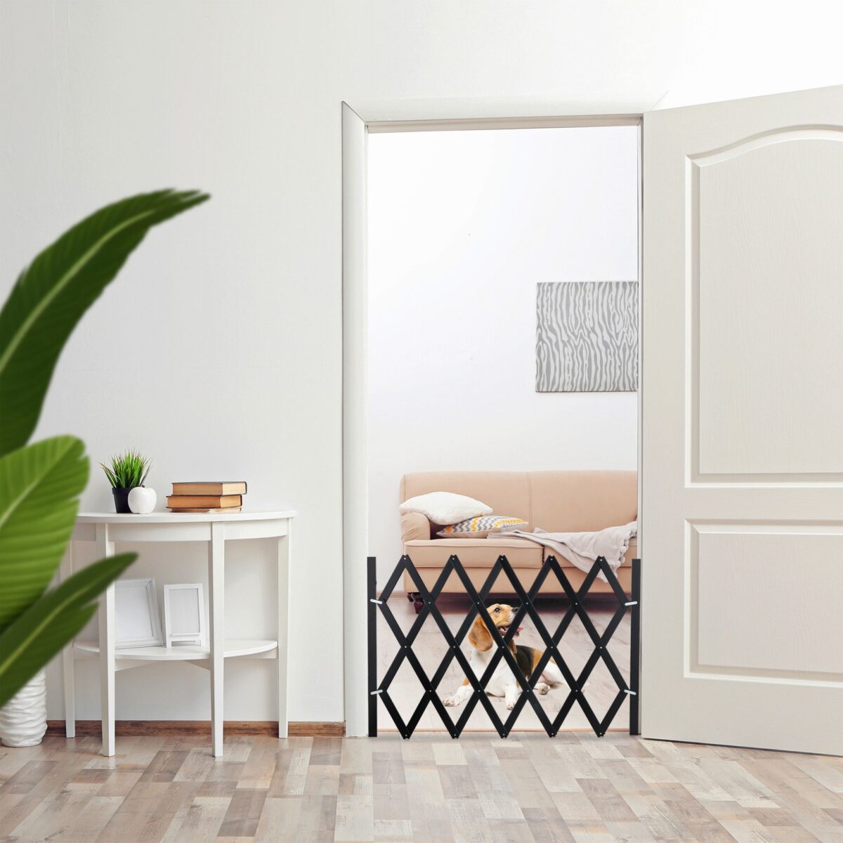 Gard protectie, blocare acces pentru animale de companie, negru, inaltime 87 - 97 cm, latime 34 - 140 cm - imagine 6