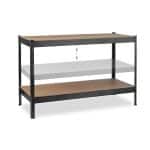 Banc de lucru, 2 nivele, sustine 300kg, negru, 91 x 141 x 61 cm - imagine 6