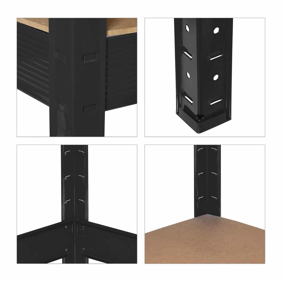 Banc de lucru, 2 nivele, sustine 300kg, negru, 91 x 141 x 61 cm - imagine 7