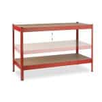 Banc de lucru, 2 nivele, sustine 600kg, rosu, 91 x 141 x 61 cm - imagine 6
