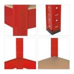 Banc de lucru, 2 nivele, sustine 600kg, rosu, 91 x 141 x 61 cm - imagine 7