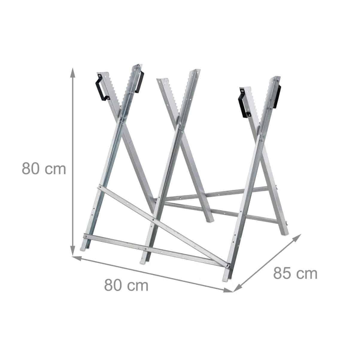 Suport pentru taierea lemnelor, dinti de fixare, sustine 160 kg, 80 x 80 x 85 cm - imagine 4
