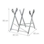 Suport pentru taierea lemnelor, dinti de fixare, sustine 160 kg, 80 x 80 x 85 cm - imagine 4