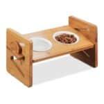 Suport reglabil pe inaltime, cu 2 boluri din ceramica, 20,5 x 40 x 20 cm
