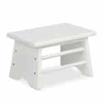 Scaun din bambus, alb, capacitate 100 kg, 20 x 33 x 21,5 cm