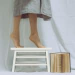 Scaun din bambus, alb, capacitate 100 kg, 20 x 33 x 21,5 cm - imagine 6