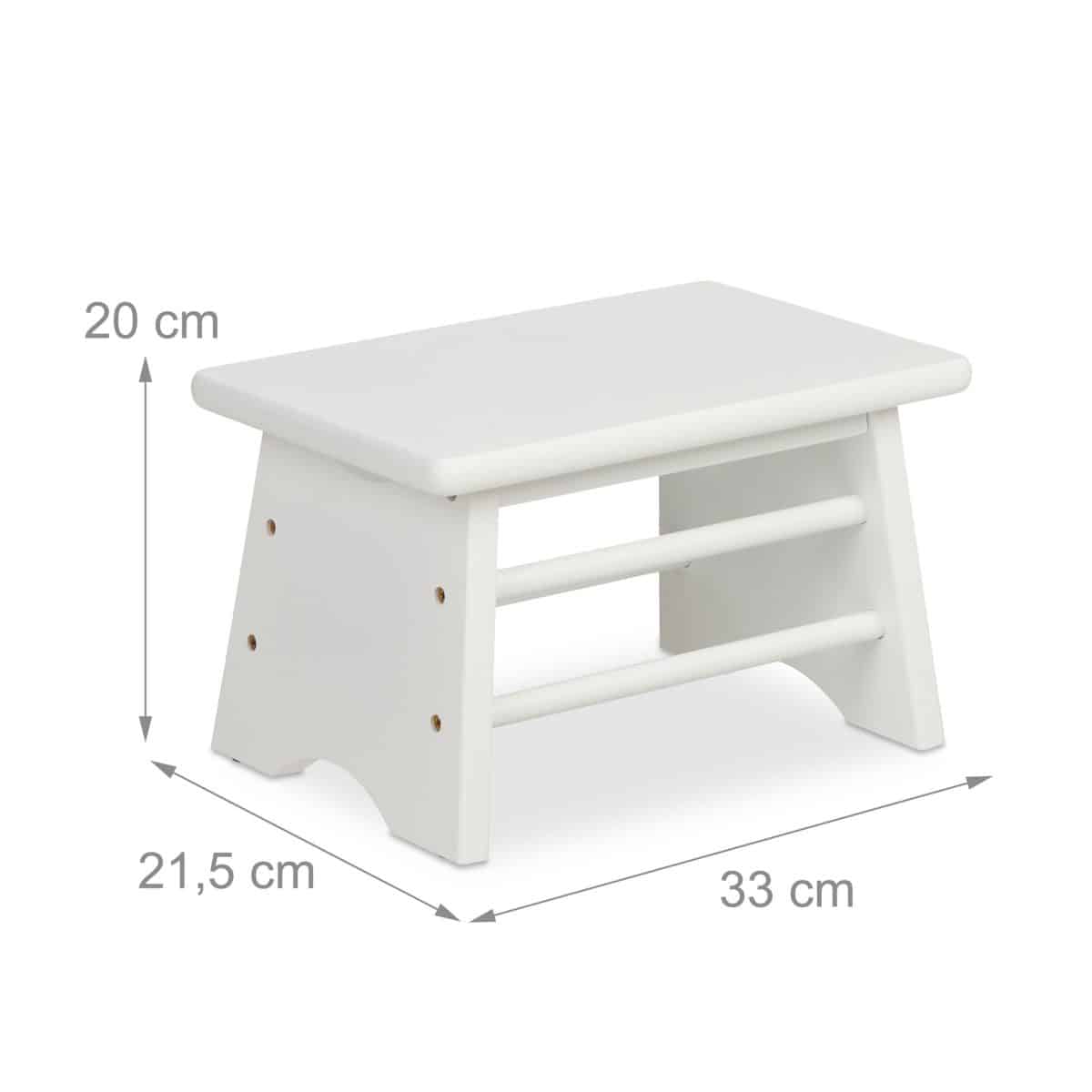Scaun din bambus, alb, capacitate 100 kg, 20 x 33 x 21,5 cm - imagine 5