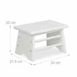 Scaun din bambus, alb, capacitate 100 kg, 20 x 33 x 21,5 cm - imagine 5