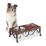 Boluri de hranire animale, cu suport, 13,5 x 40 x 23,5 cm, Relaxdays