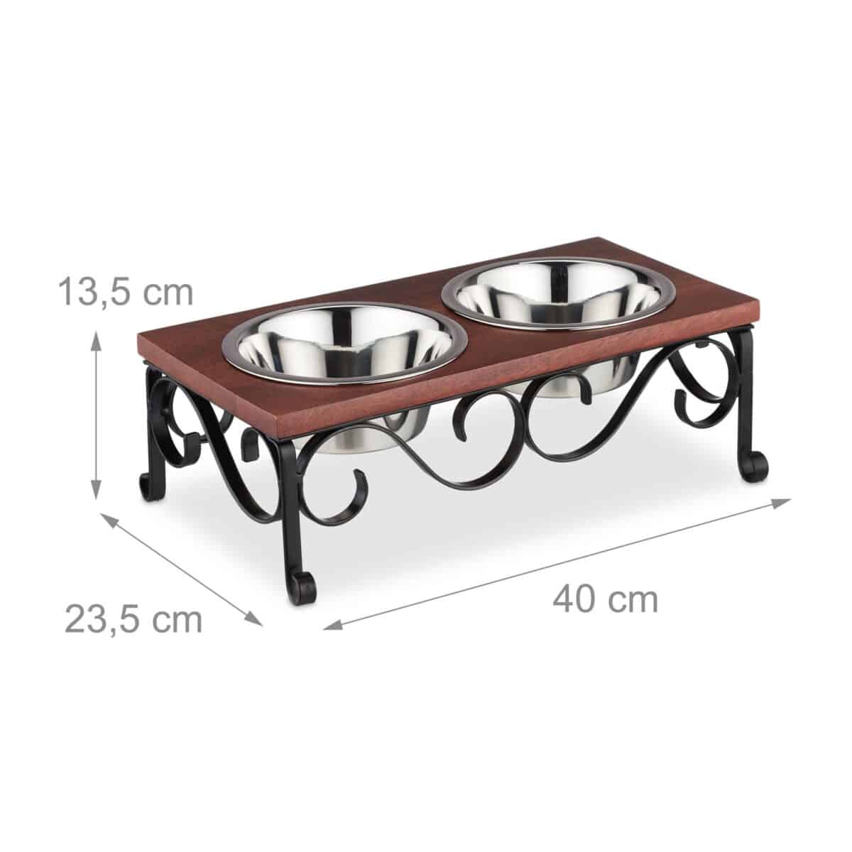 Boluri de hranire animale, cu suport, 13,5 x 40 x 23,5 cm, Relaxdays - imagine 5