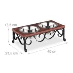 Boluri de hranire animale, cu suport, 13,5 x 40 x 23,5 cm, Relaxdays - imagine 5