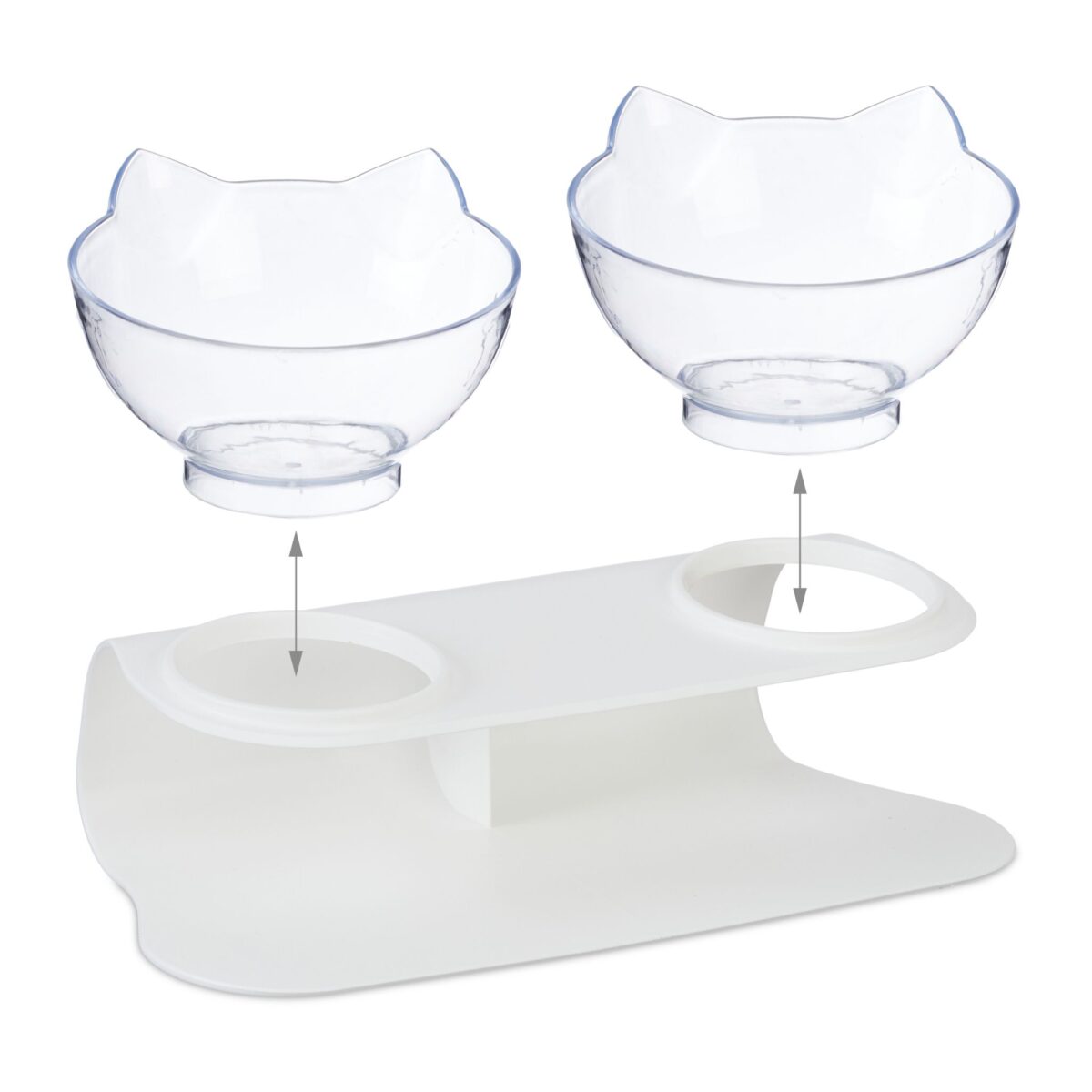 Boluri hranire pisici, cu suport, 2 x 500 ml, 16 x 27,5 x 13,5 cm - imagine 6