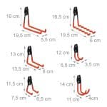 Set carlige de perete, 12 bucati, diferite dimensiuni, Relaxdays - imagine 4