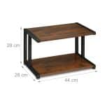 Organizator de birou, 2 rafturi, din MDF, structura metal, 28 x 44 x 28 cm - imagine 4