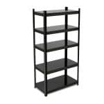 Raft industrial depozitare cu 5 niveluri, negru, otel, 150 x 75 x 30 cm