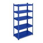 Raft metalic pentru depozitare cu 5 polite, incarcare 875 kg, albastru, 150 x 75 x 30 cm, Relaxdays