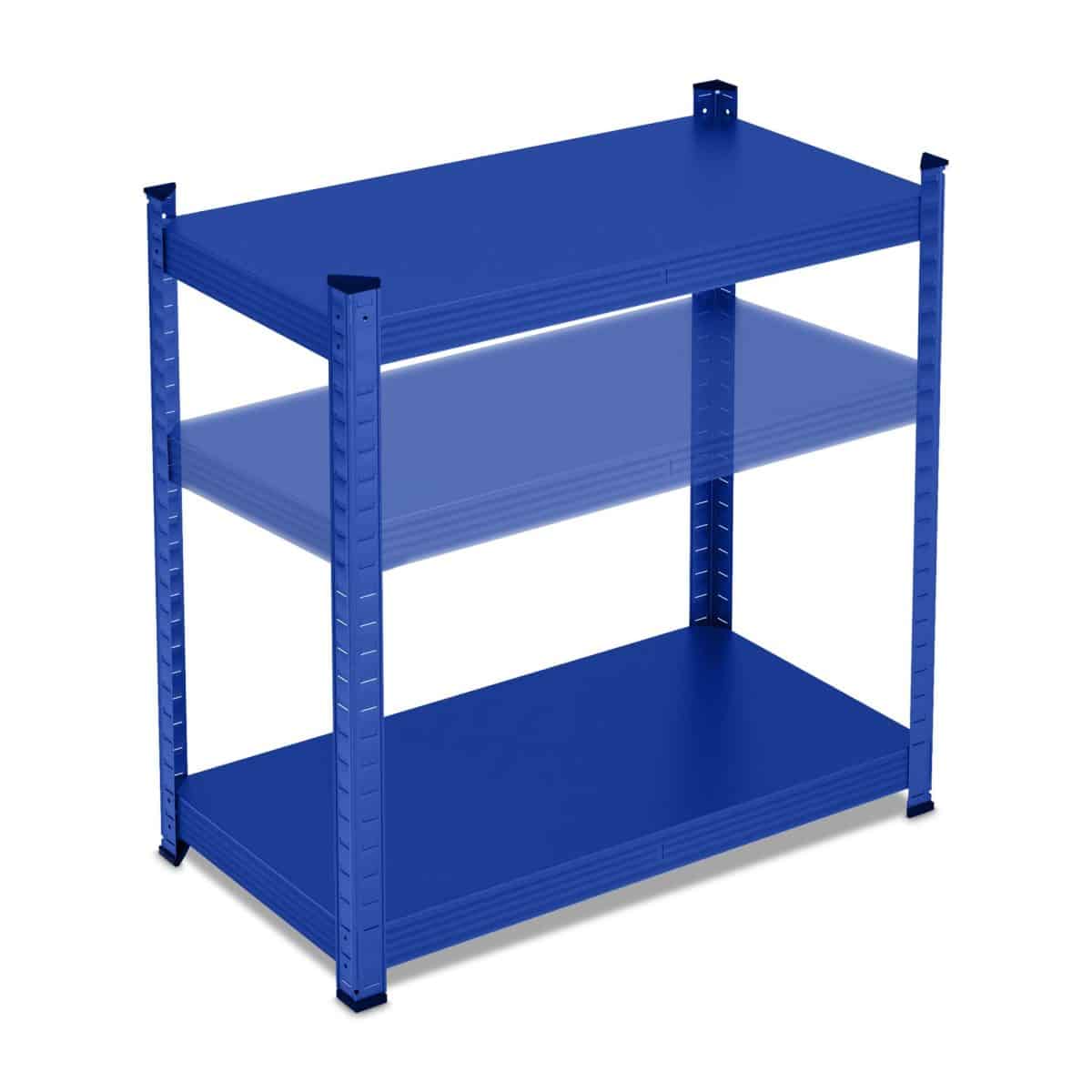 Raft metalic pentru depozitare cu 5 polite, incarcare 875 kg, albastru, 150 x 75 x 30 cm, Relaxdays - imagine 7