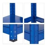 Raft metalic pentru depozitare cu 5 polite, incarcare 875 kg, albastru, 150 x 75 x 30 cm, Relaxdays - imagine 8