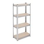 Raft din otel galvanizat pentru depozitare, 4 polite, sustine 200 kg, gri, 138 x 60 x 30 cm