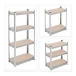 Raft din otel galvanizat pentru depozitare, 4 polite, sustine 200 kg, gri, 138 x 60 x 30 cm - imagine 6