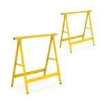 Set 2 staliere, pliabile, capacitate 100kg pe stalier, galben, 74 x 78 x 40 cm
