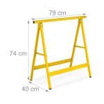 Set 2 staliere, pliabile, capacitate 100kg pe stalier, galben, 74 x 78 x 40 cm - imagine 4