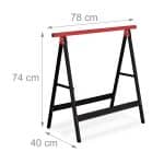 Set 2 staliere, pliabile, capacitate 100kg pe stalier, negru, 74 x 78 x 40 cm - imagine 4