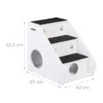 Scara pentru caini si pisici, 3 trepte, culcus, alb, 52,5 x 42 x 60 cm - imagine 4