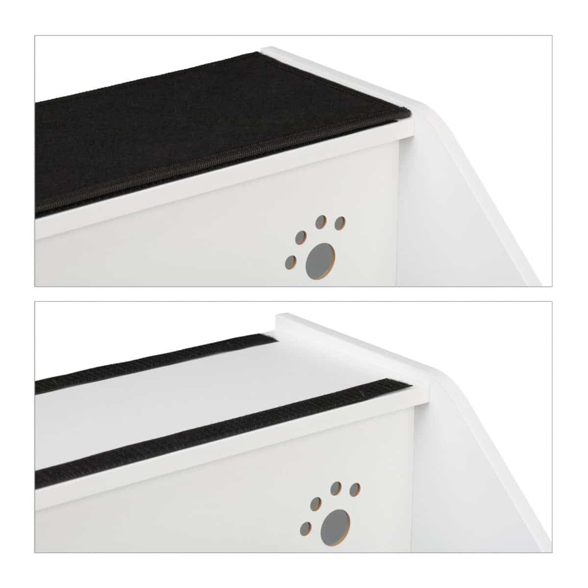 Scara pentru caini si pisici, 3 trepte, culcus, alb, 52,5 x 42 x 60 cm - imagine 6