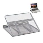 Suport laptop pana la 14 inchi, metalic, pliabil, reglabil, gri, 21 x 33 x 28 cm