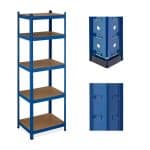 Raft industrial albastru, 5 rafturi, capacitate incarcare 500 kg, albastru, 180 x 60 x 45 cm
