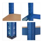 Raft industrial depozitare, albastru, otel, multifunctional, 5 polite, 180 x 70 x 30 cm - imagine 8