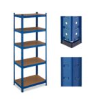 Raft industrial albastru, otel, multifunctional, 5 polite, 180 x 70 x 45 cm, Relaxdays
