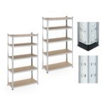 Set 2 rafturi industriale depozitare, multifunctionale, cu 5 polite, 180 x 100 x 40 cm, Relaxdays