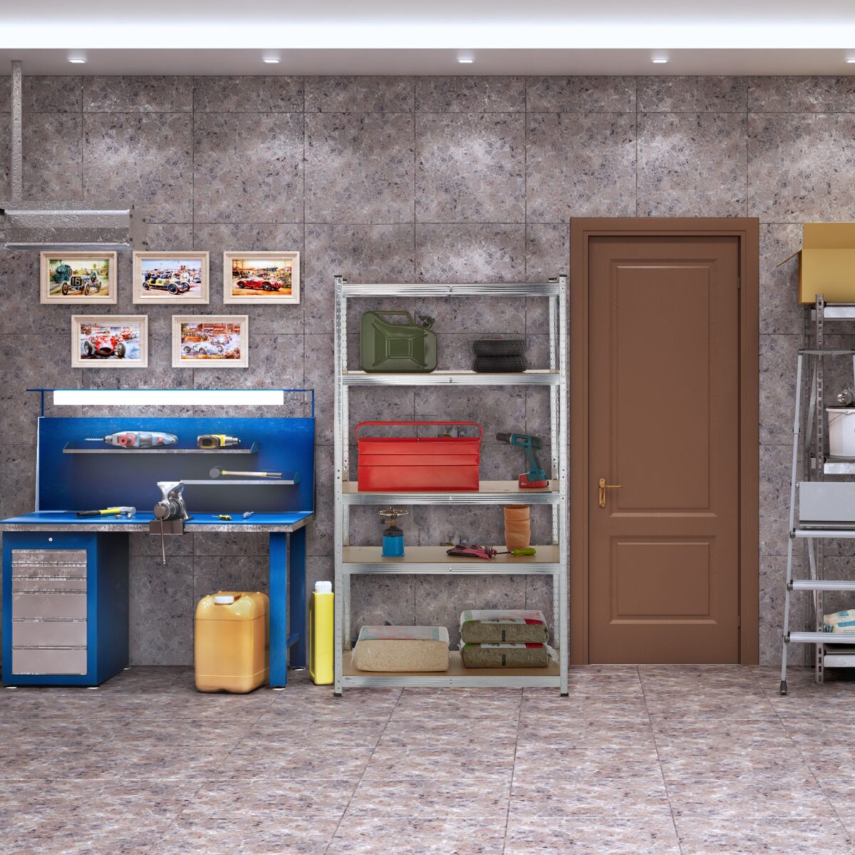 Set 2 rafturi industriale depozitare, multifunctionale, cu 5 polite, 180 x 100 x 40 cm, Relaxdays - imagine 2