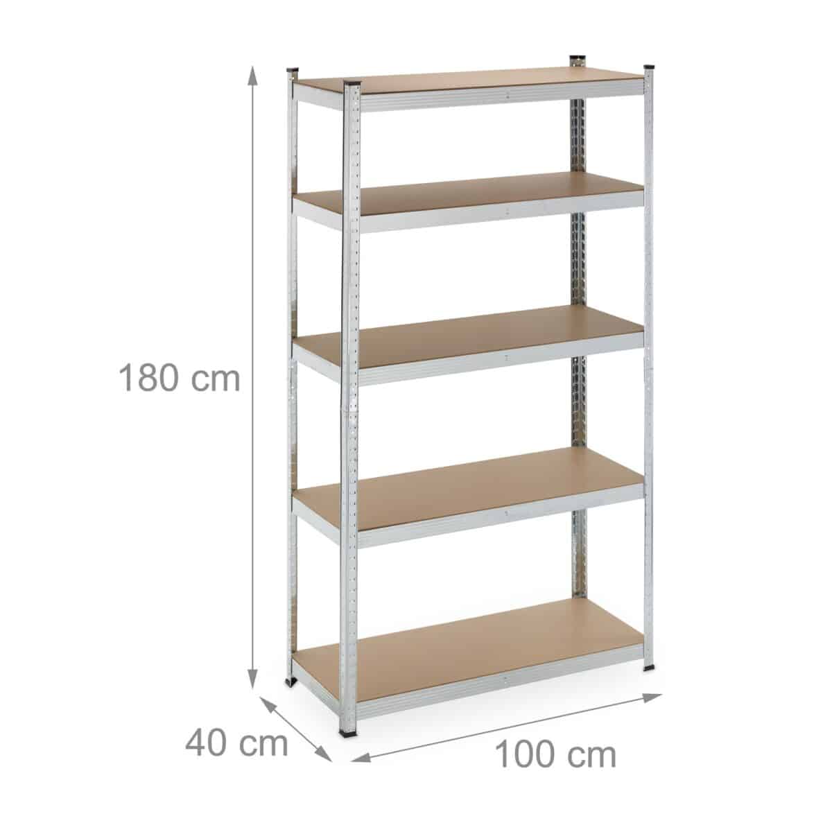Set 2 rafturi industriale depozitare, multifunctionale, cu 5 polite, 180 x 100 x 40 cm, Relaxdays - imagine 4