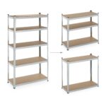 Set 2 rafturi industriale depozitare, multifunctionale, cu 5 polite, 180 x 100 x 40 cm, Relaxdays - imagine 6