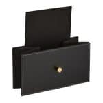 Noptiera cu 2 sertare textile, piele ecologica, design modern, cadru din otel, negru, 55,5 x 46 x 33 cm - imagine 4