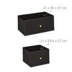Comoda cu 5 sertare, piele ecologica, blat MDF, negru/auriu, 58,5 x 100 x 30 cm - imagine 3