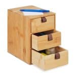 Organizator din bambus, de birou/cosmetice, 21 x 15 x 20 cm