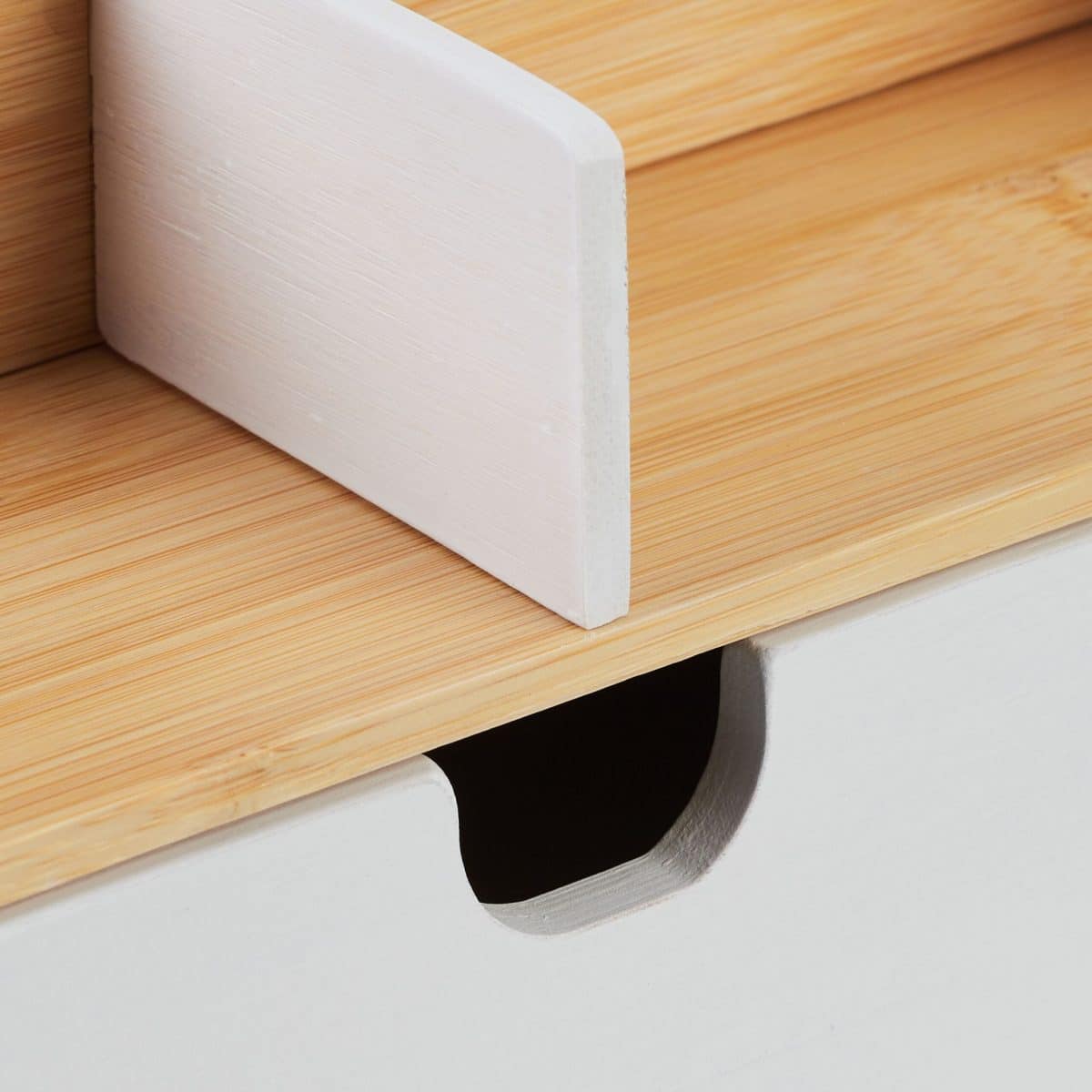 Organizator de birou, compartimentat si cu sertare, din bambus, 15,5 x 33 x 20,5 cm - imagine 7