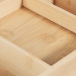 Organizator de birou, 2 sertare si 3 compartimente, din bambus, 12 x 24 x 14,5 cm - imagine 6
