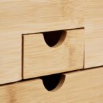 Organizator de birou, 2 sertare si 3 compartimente, din bambus, 12 x 24 x 14,5 cm - imagine 5