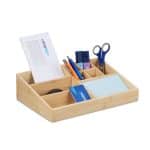 Organizator din bambus, de birou, cu 9 compartimente, din bambus, 9 x 33 x 21 cm