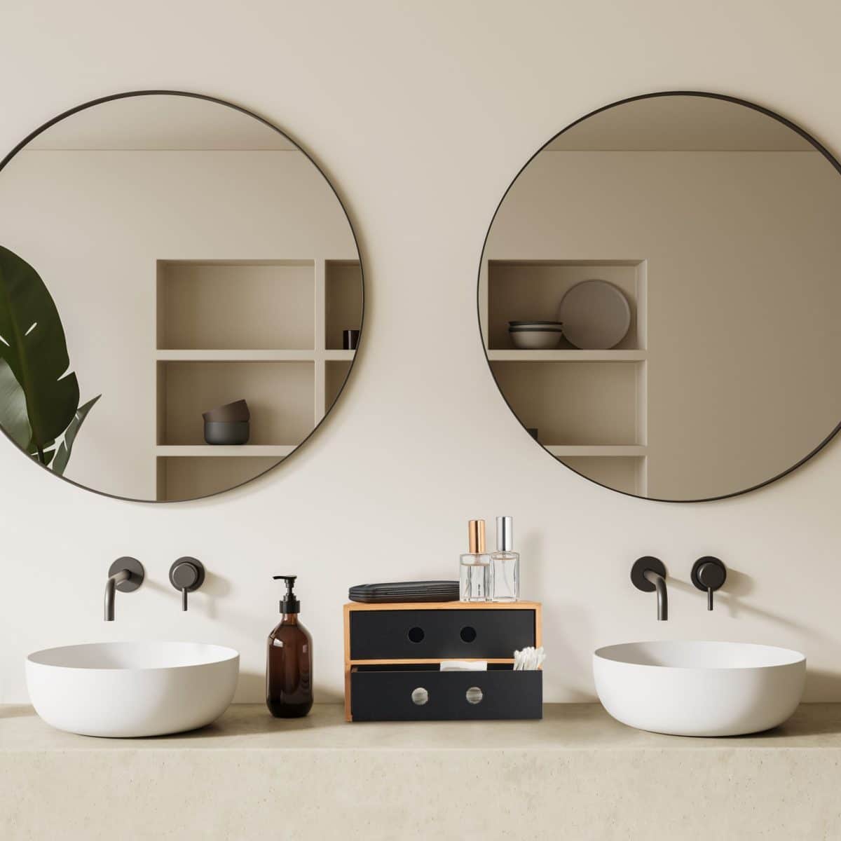 Organizator de birou/cosmetice, din bambus si MDF, 15 x 25 x 20 cm - imagine 5