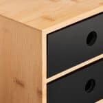 Organizator de birou/cosmetice, din bambus si MDF, 15 x 25 x 20 cm - imagine 6