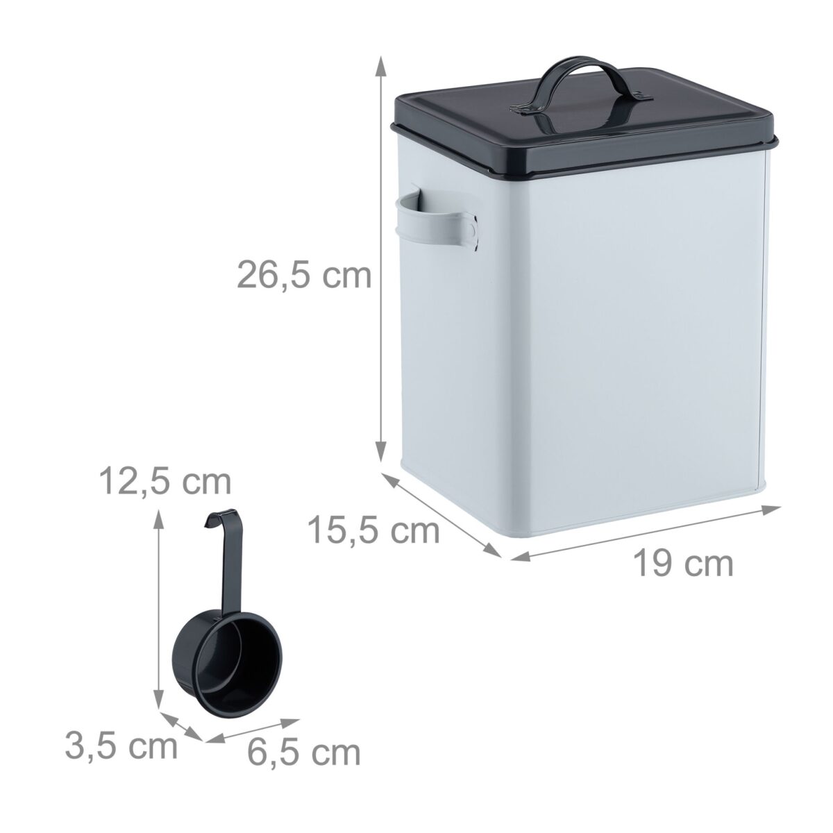 Recipiente depozitare mancare, 2 bucati, 5,5 l fiecare, 26,5 x 15,5 x 19 cm - imagine 4