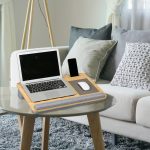 Suport laptopuri de pana la 17 inchi, bambus, 10 x 55,5 x 36 cm - imagine 2